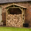 Forest Garden Large Timber 7x3 Ft Apex Wall Log Store -Hozelock Shop forest garden large timber 7x3 ft apex wall log store5013053190760 01i