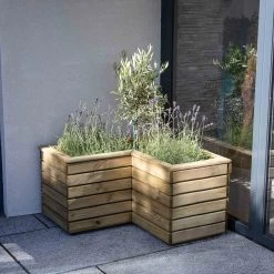 Forest Garden Linear Corner Natural Timber Wooden Rectangular Planter 5 Forest Garden Linear Corner Natural Timber Wooden Rectangular Planter -Hozelock Shop forest garden linear corner natural timber wooden rectangular planter5013053184981 01i bq