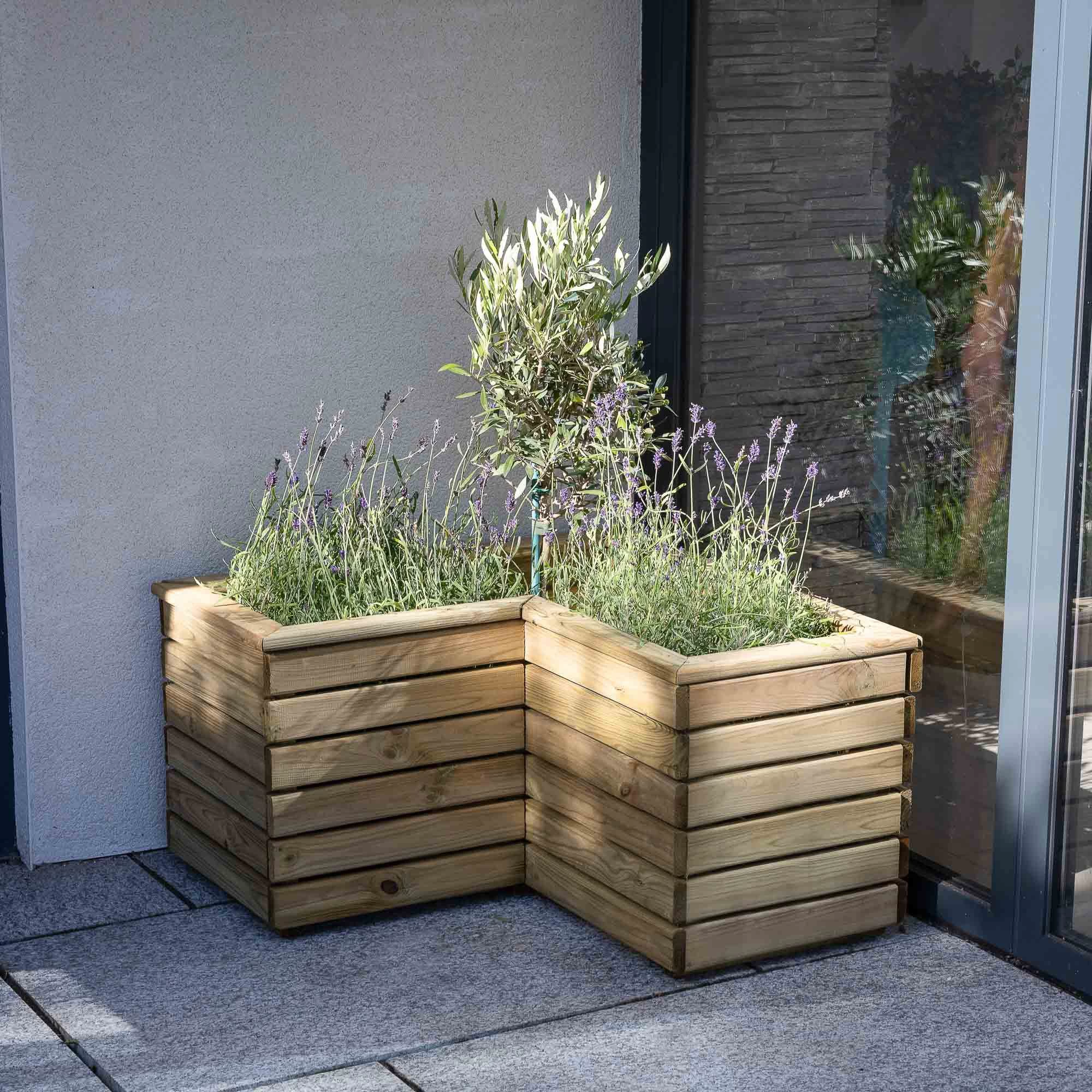 Forest Garden Linear corner Natural Timber Wooden Rectangular Planter Forest Garden Linear Corner Natural Timber Wooden Rectangular Planter -Hozelock Shop forest garden linear corner natural timber wooden rectangular planter5013053184981 01i bq