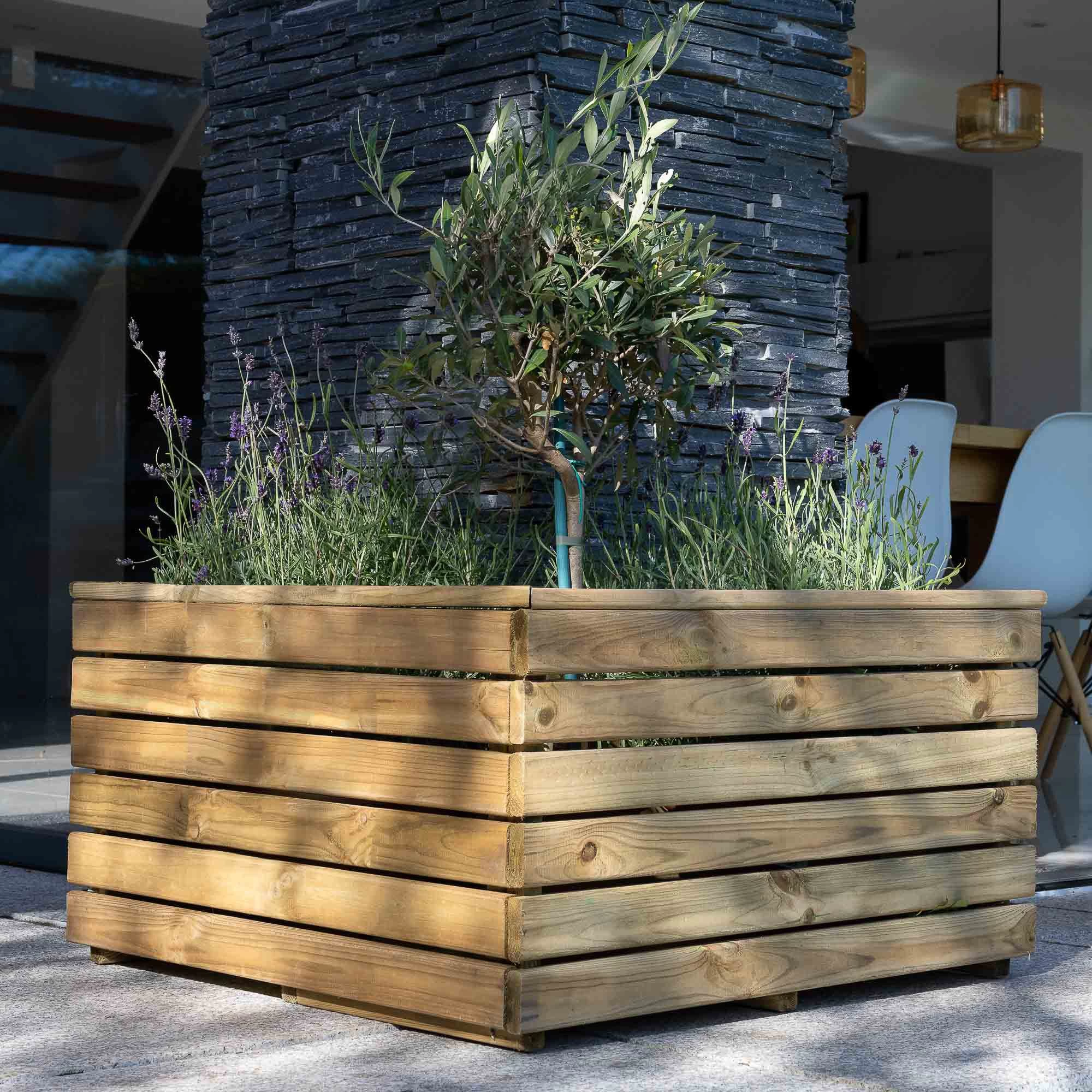 Forest Garden Linear corner Natural Timber Wooden Rectangular Planter Forest Garden Linear Corner Natural Timber Wooden Rectangular Planter -Hozelock Shop forest garden linear corner natural timber wooden rectangular planter5013053184981 02i bq