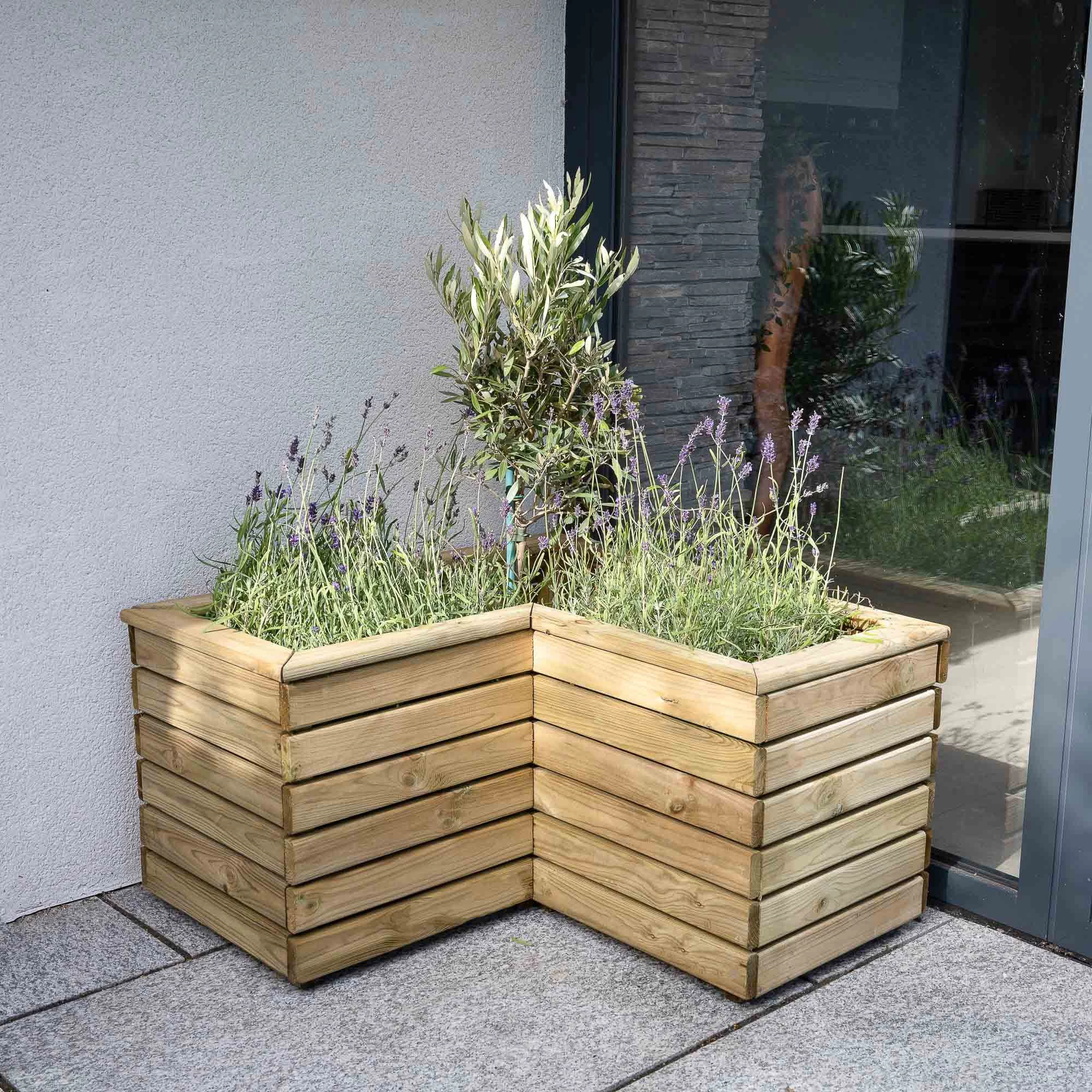 Forest Garden Linear corner Natural Timber Wooden Rectangular Planter Forest Garden Linear Corner Natural Timber Wooden Rectangular Planter -Hozelock Shop forest garden linear corner natural timber wooden rectangular planter5013053184981 03i bq