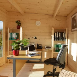 Forest Garden Melbury 4x3 Toughened Glass Pent Loglap Solid Wood Cabin With Double Door - Assembly Service Included -Hozelock Shop forest garden melbury 4x3 toughened glass pent loglap solid wood cabin with double door assembly service included5013053181744 36c bq