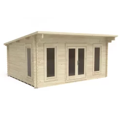 Forest Garden Mendip 5x4 Toughened Glass Pent Loglap Solid Wood Cabin With Double Door - Assembly Service Included -Hozelock Shop forest garden mendip 5x4 toughened glass pent loglap solid wood cabin with double door assembly service included5013053181461 02c bq