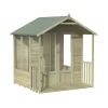 Forest Garden Oakley 6x6 Apex Overlap Solid Wood Summer House With Double Door (Base Included) - Assembly Service Included