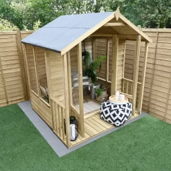 Forest Garden Oakley 6x6 Apex Overlap Solid Wood Summer House With Double Door (Base Included) - Assembly Service Included -Hozelock Shop forest garden oakley 6x6 apex overlap solid wood summer house with double door base included assembly service included5013053188545 02i bq