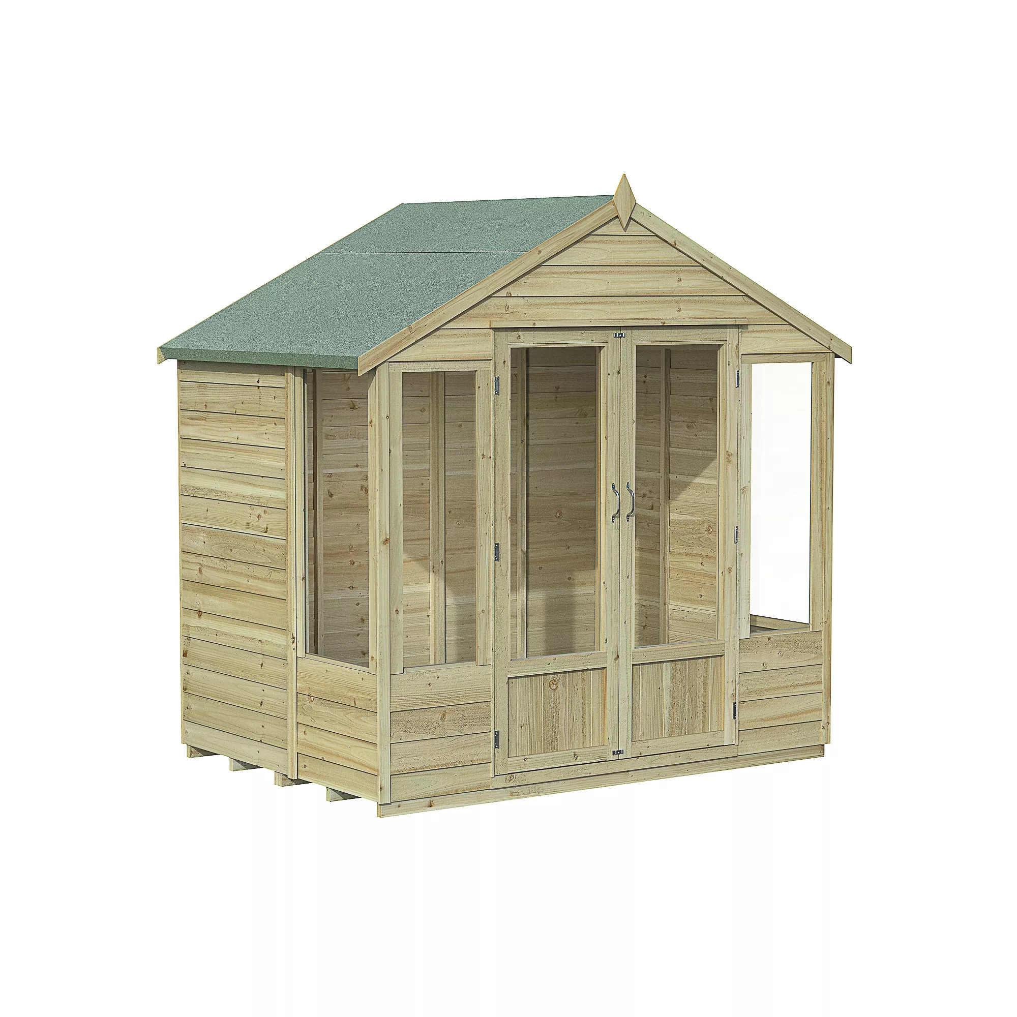 Forest Garden Oakley 7x5 Apex Overlap Solid wood Summer house with Double door (Base included) - Assembly service included Forest Garden Oakley 7x5 Apex Overlap Solid Wood Summer House With Double Door (Base Included) - Assembly Service Included -Hozelock Shop forest garden oakley 7x5 apex overlap solid wood summer house with double door base included assembly service included5013053188538 01c bq
