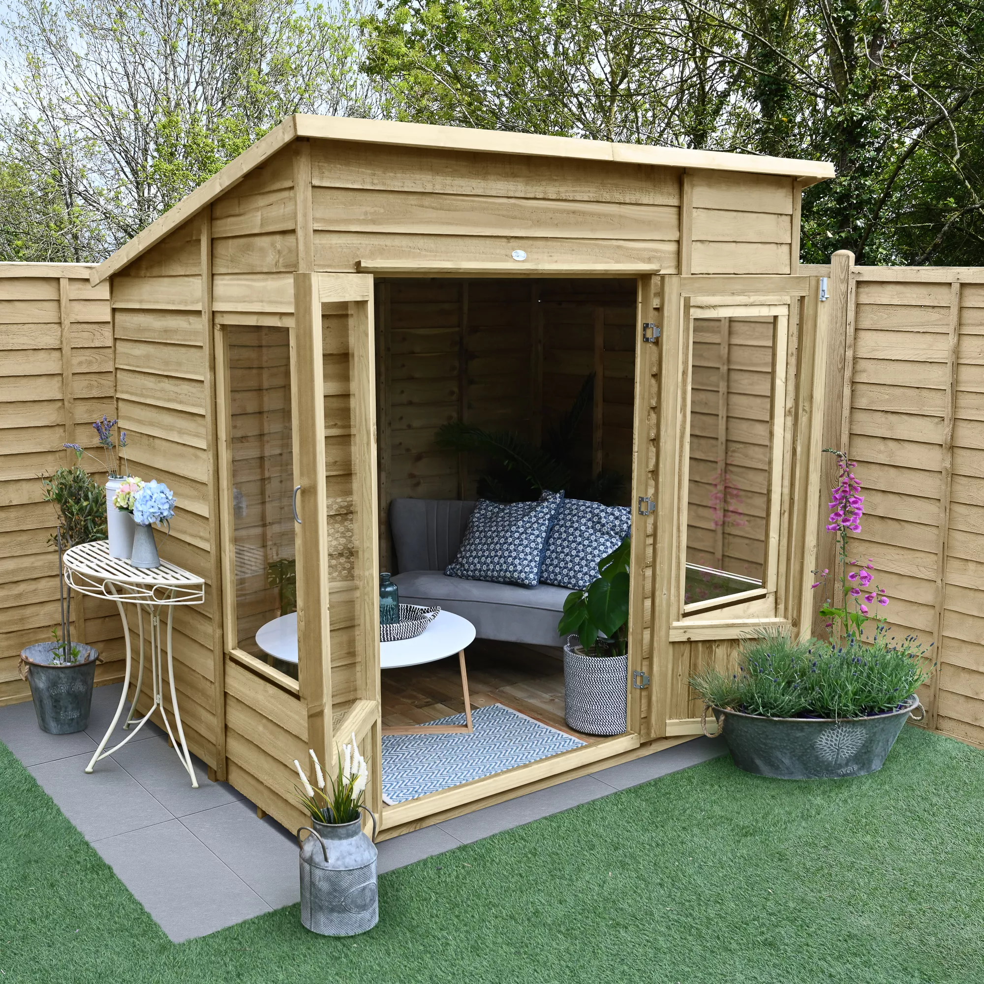 Forest Garden Oakley 7x5 Pent Overlap Solid wood Summer house with Double door Forest Garden Oakley 7x5 Pent Overlap Solid Wood Summer House With Double Door -Hozelock Shop forest garden oakley 7x5 pent overlap solid wood summer house with double door5013053188507 02i bq