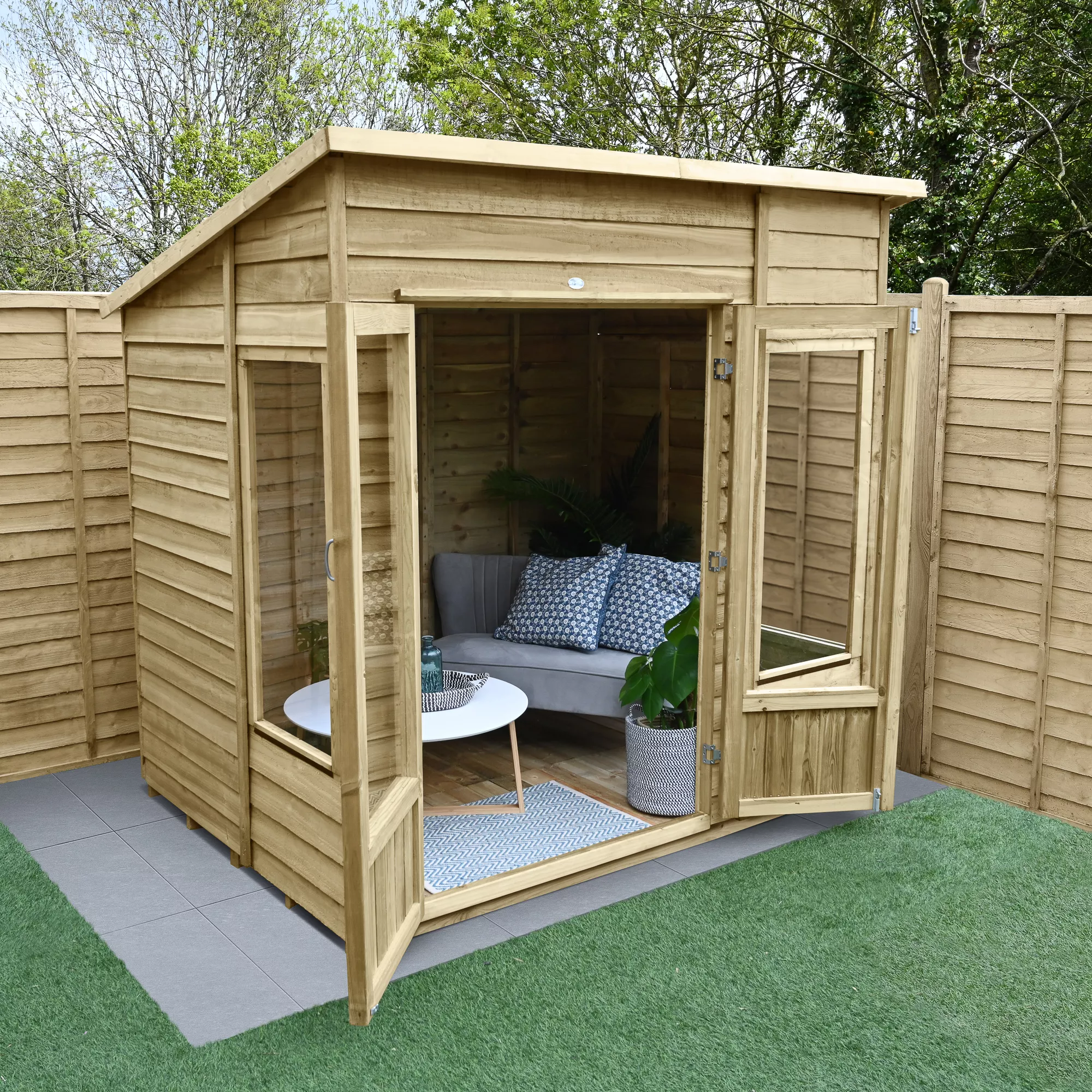 Forest Garden Oakley 7x5 Pent Overlap Solid wood Summer house with Double door Forest Garden Oakley 7x5 Pent Overlap Solid Wood Summer House With Double Door -Hozelock Shop forest garden oakley 7x5 pent overlap solid wood summer house with double door5013053188507 03i bq