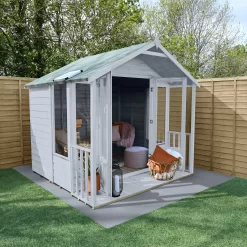 Forest Garden Oakley 7x7 Apex Overlap Solid Wood Summer House With Double Door (Base Included) - Assembly Service Included -Hozelock Shop forest garden oakley 7x7 apex overlap solid wood summer house with double door base included assembly service included5013053188705 03i bq