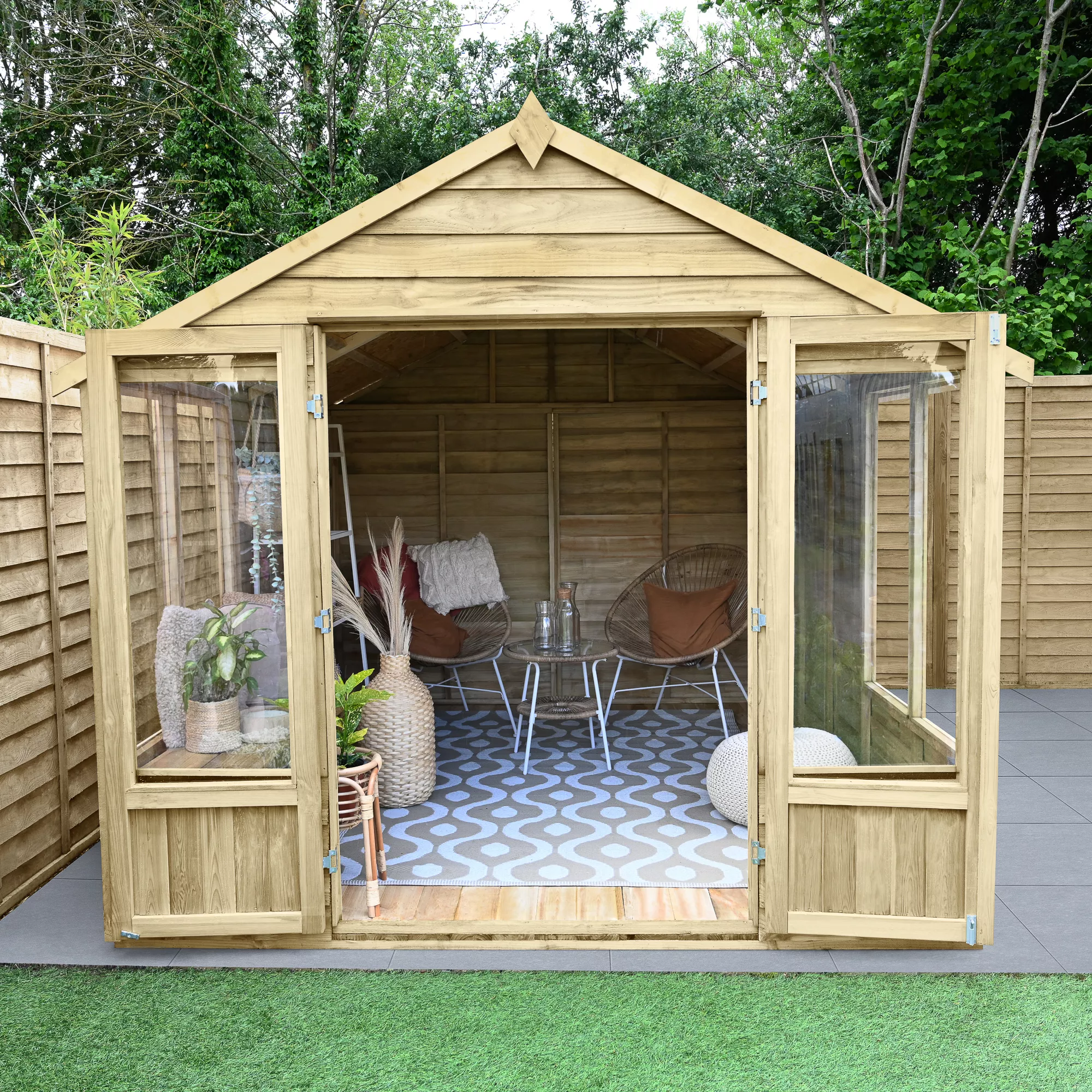 Forest Garden Oakley 8x10 Apex Overlap Solid wood Summer house with Double door - Assembly service included Forest Garden Oakley 8x10 Apex Overlap Solid Wood Summer House With Double Door - Assembly Service Included -Hozelock Shop forest garden oakley 8x10 apex overlap solid wood summer house with double door assembly service included5013053188781 01i bq