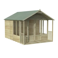 Forest Garden Oakley 8x12 Apex Overlap Solid Wood Summer House With Double Door (Base Included) -Hozelock Shop forest garden oakley 8x12 apex overlap solid wood summer house with double door base included 5013053188842 01c bq