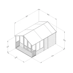 Forest Garden Oakley 8x12 Apex Overlap Solid Wood Summer House With Double Door (Base Included) -Hozelock Shop forest garden oakley 8x12 apex overlap solid wood summer house with double door base included 5013053188842 01t bq