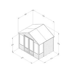 Forest Garden Oakley 8x6 Apex Overlap Solid Wood Summer House With Double Door (Base Included) 4 Forest Garden Oakley 8x6 Apex Overlap Solid Wood Summer House With Double Door (Base Included) -Hozelock Shop forest garden oakley 8x6 apex overlap solid wood summer house with double door base included 5013053188620 01t bq