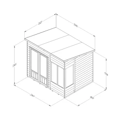 Forest Garden Oakley 8x6 Pent Overlap Solid Wood Summer House With Double Door (Base Included) -Hozelock Shop forest garden oakley 8x6 pent overlap solid wood summer house with double door base included 5013053188668 01t bq
