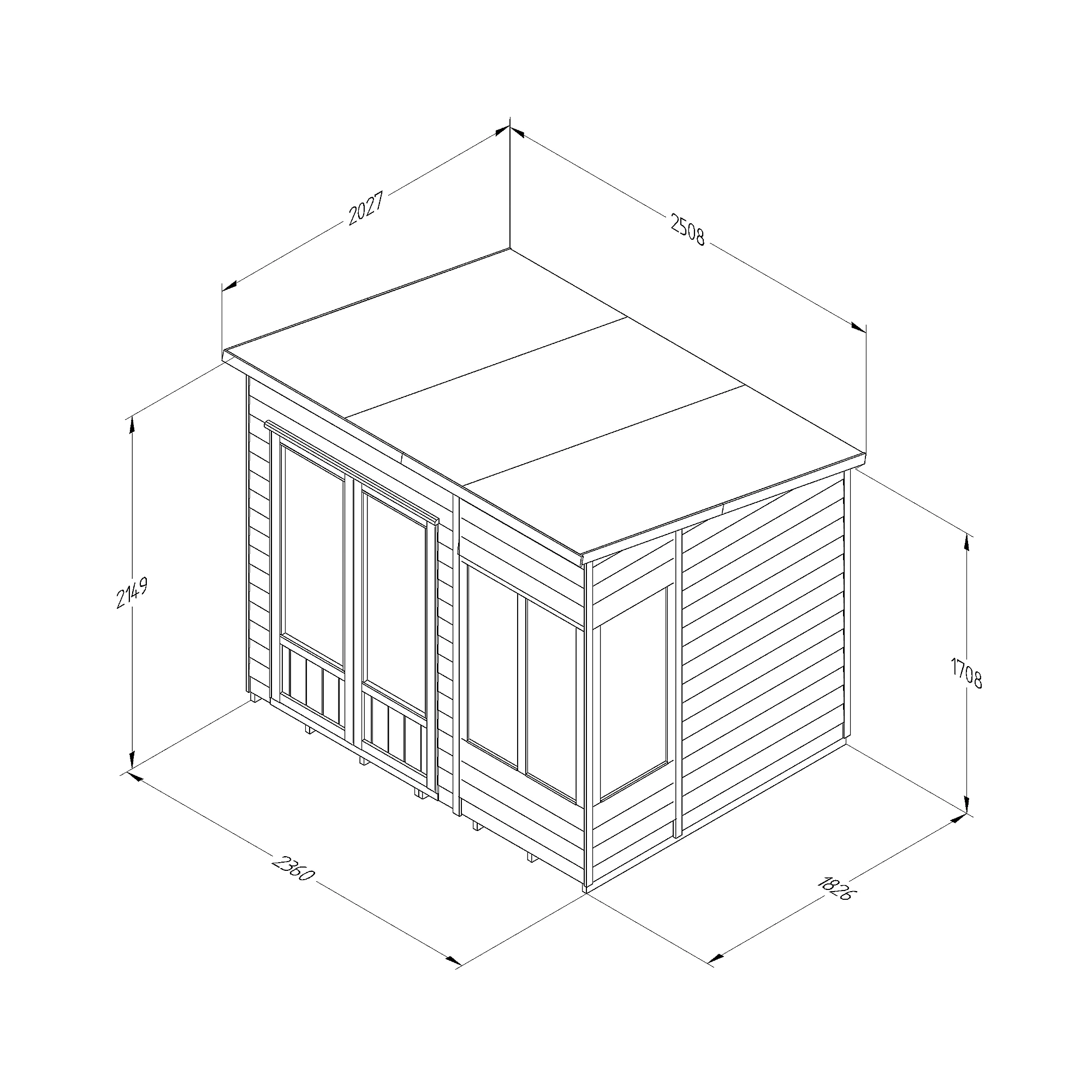 Forest Garden Oakley 8x6 Pent Overlap Solid wood Summer house with Double door Forest Garden Oakley 8x6 Pent Overlap Solid Wood Summer House With Double Door -Hozelock Shop forest garden oakley 8x6 pent overlap solid wood summer house with double door5013053188606 01t bq