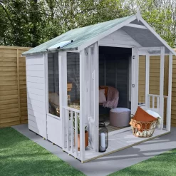 Forest Garden Oakley 8x8 Apex Overlap Solid Wood Summer House With Double Door -Hozelock Shop forest garden oakley 8x8 apex overlap solid wood summer house with double door5013053188729 02i bq