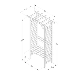 Forest Garden Palma Arbour, (H)2151mm (W)1200mm (D)620mm - Assembly Required 7 Forest Garden Palma Arbour, (H)2151mm (W)1200mm (D)620mm - Assembly Required -Hozelock Shop forest garden palma arbour h 2151mm w 1200mm d 620mm assembly required5013053190203 01t