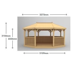 Forest Garden Premium Furnished Octagonal Gazebo, (W)5.27m (D)3.78m -Hozelock Shop forest garden premium furnished octagonal gazebo w 5 27m d 3 78m5013053172681 01t