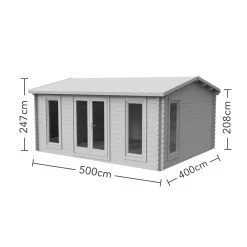 Forest Garden Rushock 5x4 Toughened Glass Apex Loglap Solid Wood Cabin With Double Door -Hozelock Shop forest garden rushock 5x4 toughened glass apex loglap solid wood cabin with double door5013053181492 01t bq
