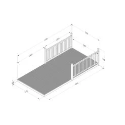 Forest Garden Softwood Decking Kit,, X4 Post X2 Balustrade (L) 1.31m X (W) 4.91m -Hozelock Shop forest garden softwood decking kit x4 post x2 balustrade l 1 31m x w 4 91m5013053192399 01t