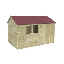 Forest Garden Timberdale 12x8 Ft Reverse Apex Tongue & Groove Wooden 2 Door Shed With Floor -Hozelock Shop forest garden timberdale 12x8 ft reverse apex tongue groove wooden 2 door shed with floor5013053189238 01c bq