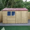 Forest Garden Timberdale 12x8 Ft Reverse Apex Tongue & Groove Wooden 2 Door Shed With Floor -Hozelock Shop forest garden timberdale 12x8 ft reverse apex tongue groove wooden 2 door shed with floor5013053189238 01i bq