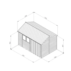 Forest Garden Timberdale 12x8 Ft Reverse Apex Tongue & Groove Wooden 2 Door Shed With Floor -Hozelock Shop forest garden timberdale 12x8 ft reverse apex tongue groove wooden 2 door shed with floor5013053189238 01t bq