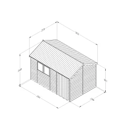 Forest Garden Timberdale 12x8 Ft Reverse Apex Tongue & Groove Wooden Shed With Floor -Hozelock Shop forest garden timberdale 12x8 ft reverse apex tongue groove wooden shed with floor5013053189108 01t bq