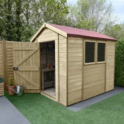 Forest Garden Timberdale 8x6 Ft Apex Tongue & Groove Wooden Shed With Floor