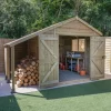 Forest Garden Timberdale Log Store 10x8 Ft Apex Tongue & Groove Wooden 2 Door Shed With Floor (Base Included) -Hozelock Shop forest garden timberdale log store 10x8 ft apex tongue groove wooden 2 door shed with floor base included 5013053189276 01i bq