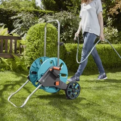 Gardena Aquaroll Freestanding Empty Hose Cart With Wheels -Hozelock Shop gardena aquaroll freestanding empty hose cart with wheels4078500032834 01i bq