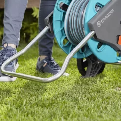 Gardena Aquaroll Freestanding Empty Hose Cart With Wheels -Hozelock Shop gardena aquaroll freestanding empty hose cart with wheels4078500032834 02i bq