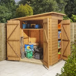 GoodHome Clapperton 6x4 Pent Dip Treated Shiplap Shed With Floor - Assembly Service Included -Hozelock Shop goodhome clapperton 6x4 pent dip treated shiplap shed with floor assembly service included5059340270159 07i