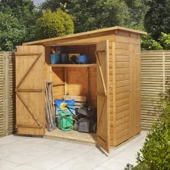 GoodHome Clapperton 6x4 Pent Dip Treated Shiplap Shed With Floor - Assembly Service Included -Hozelock Shop goodhome clapperton 6x4 pent dip treated shiplap shed with floor assembly service included5059340270159 08i