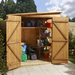GoodHome Clapperton 6x4 Pent Dip Treated Shiplap Shed With Floor - Assembly Service Included -Hozelock Shop goodhome clapperton 6x4 pent dip treated shiplap shed with floor assembly service included5059340270159 09i