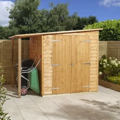 GoodHome Clapperton 8x6 Pent Dip Treated Shiplap Shed With Floor -Hozelock Shop goodhome clapperton 8x6 pent dip treated shiplap shed with floor5059340270173 05i