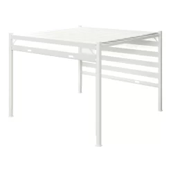 GoodHome Formentera White Square Gazebo, (W)3m (D)3m - Assembly Required