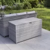 GoodHome Hamilton Steeple Grey Rattan Effect Storage Box (W) 180cm X (D) 65cm -Hozelock Shop goodhome hamilton steeple grey rattan effect storage box w 180cm x d 65cm5059340677415 01i 1