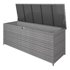 GoodHome Hamilton Steeple Grey Rattan Effect Storage Box (W) 180cm X (D) 65cm -Hozelock Shop goodhome hamilton steeple grey rattan effect storage box w 180cm x d 65cm5059340677415 21c 1