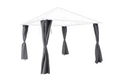 GoodHome Shamal Steel Grey Rectangular Side Curtain, (W)2.76m (D)2.76m - Assembly Required