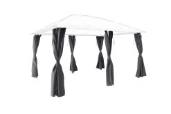 GoodHome Shamal Steel Grey Rectangular Side Curtain, (W)3.98m (D)3.98m - Assembly Required