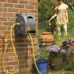 Hozelock 2 In 1 Wall-mounted Hose Pipe Set (L)25m -Hozelock Shop hozelock 2 in 1 wall mounted hose pipe set l 25m5010646042635 01i bq