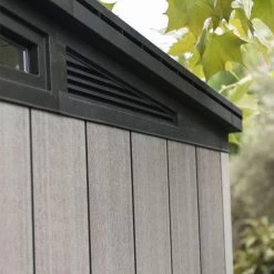 Keter Artisan 9x7 Ft Pent Tongue & Groove Grey Plastic Shed With Floor -Hozelock Shop keter artisan 9x7 ft pent tongue groove grey plastic shed with floor7290106933996 04c bq 1