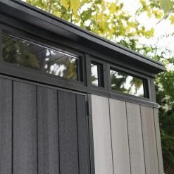 Keter Artisan 9x7 Ft Pent Tongue & Groove Grey Plastic Shed With Floor -Hozelock Shop keter artisan 9x7 ft pent tongue groove grey plastic shed with floor7290106933996 05c bq 1