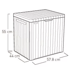 Keter City Box Graphite Wood Effect Flat Garden Storage 113L -Hozelock Shop keter city box graphite wood effect flat garden storage 113l7290112631459 09t bq