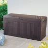Keter Comfy Wood Effect Plastic Garden Storage Box 270L -Hozelock Shop keter comfy wood effect plastic garden storage box 270l7290106930179 04bq