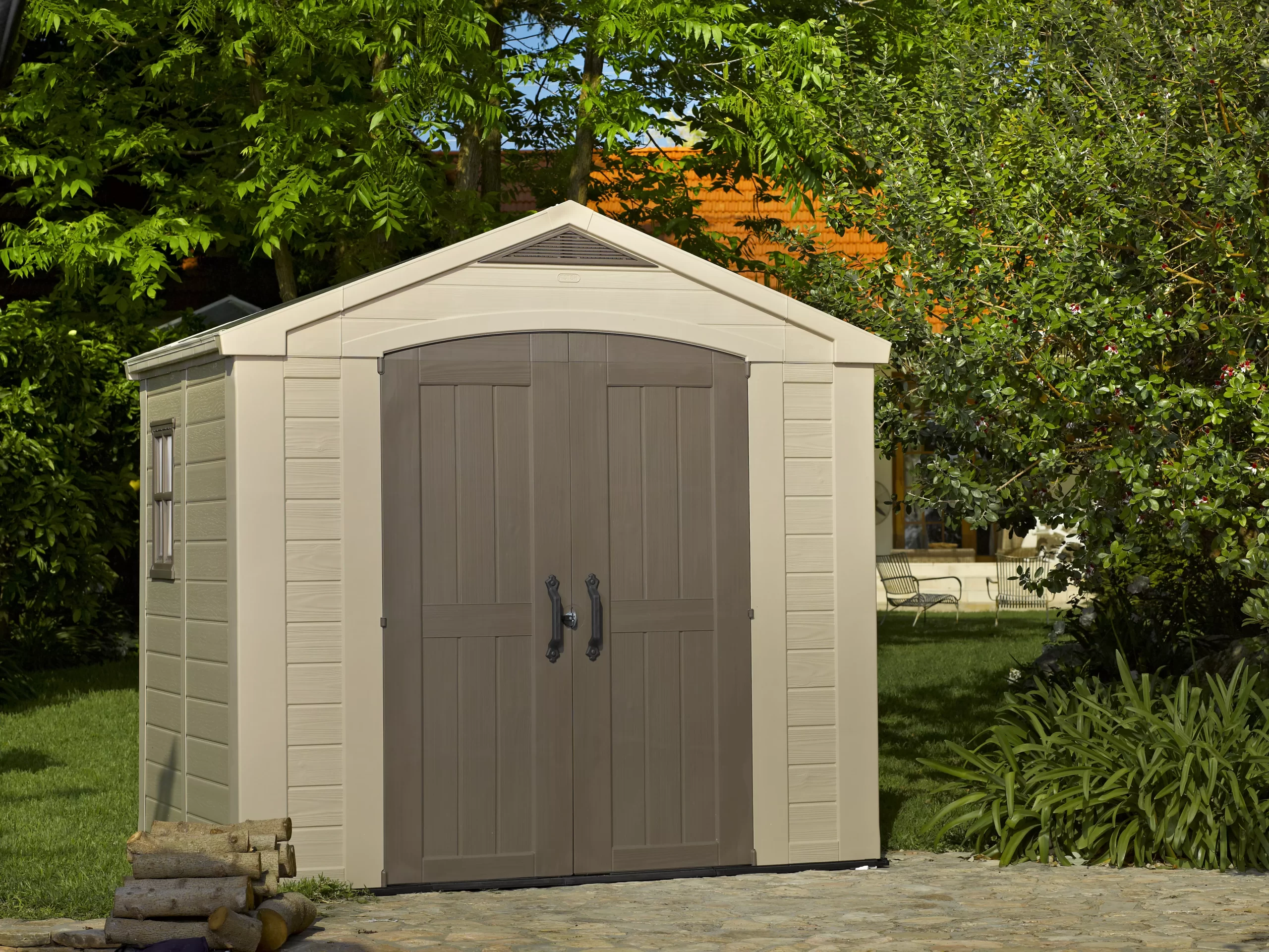 Keter Factor 8x6 Apex Beige Plastic Shed with floor Keter Factor 8x6 Apex Beige Plastic Shed With Floor -Hozelock Shop keter factor 8x6 apex beige plastic shed with floor7290103664947 03bq scaled