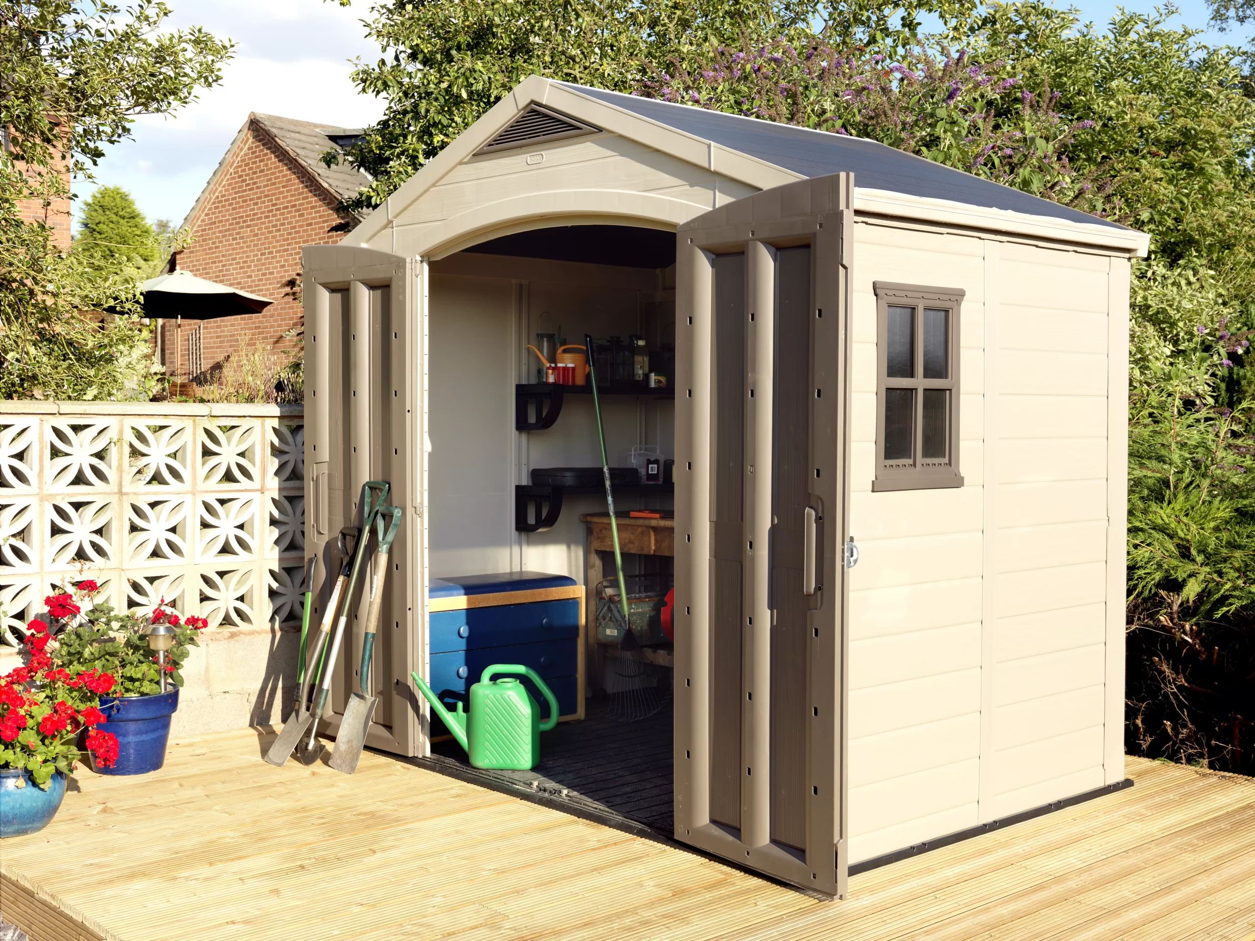 Keter Factor 8x6 Apex Beige Plastic Shed with floor Keter Factor 8x6 Apex Beige Plastic Shed With Floor -Hozelock Shop keter factor 8x6 apex beige plastic shed with floor7290103664947 04bq scaled