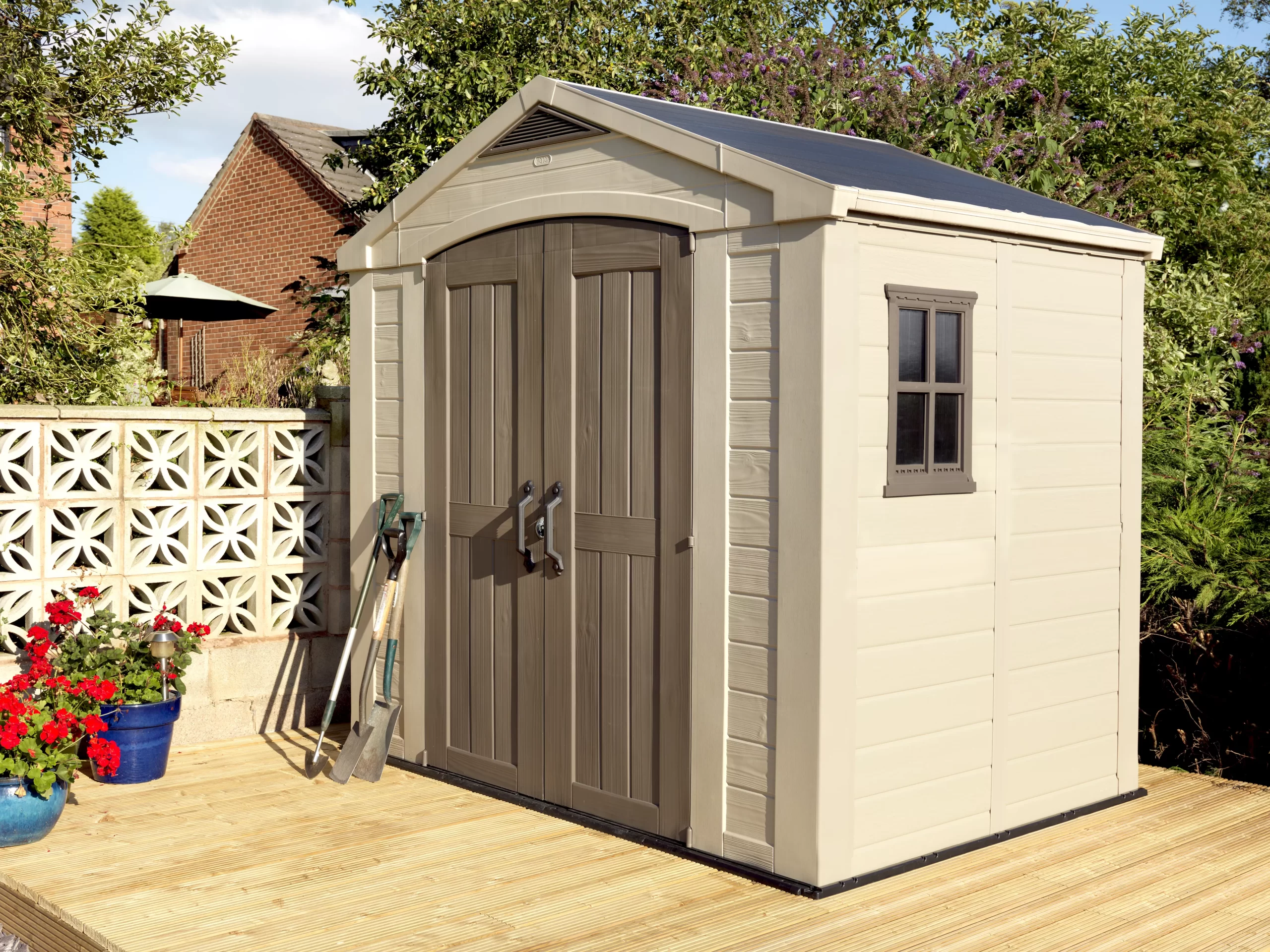 Keter Factor 8x6 Apex Beige Plastic Shed with floor Keter Factor 8x6 Apex Beige Plastic Shed With Floor -Hozelock Shop keter factor 8x6 apex beige plastic shed with floor7290103664947 05bq scaled
