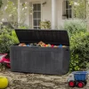 Keter Hollywood Wood Effect Plastic Garden Storage Box -Hozelock Shop keter hollywood wood effect plastic garden storage box7290103658441 02i bq